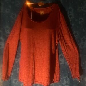 Women's Red Long Sleeve Top